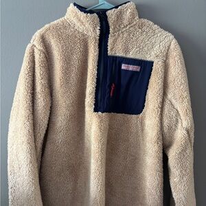 Kids Fleece Jacket in Cream and Navy